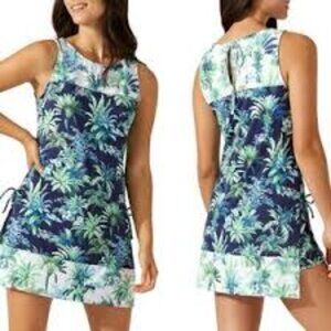 Tommy Bahama Art of Palms Hich Neck Romper Skort Dress UPF 50+ Women's Size XSM